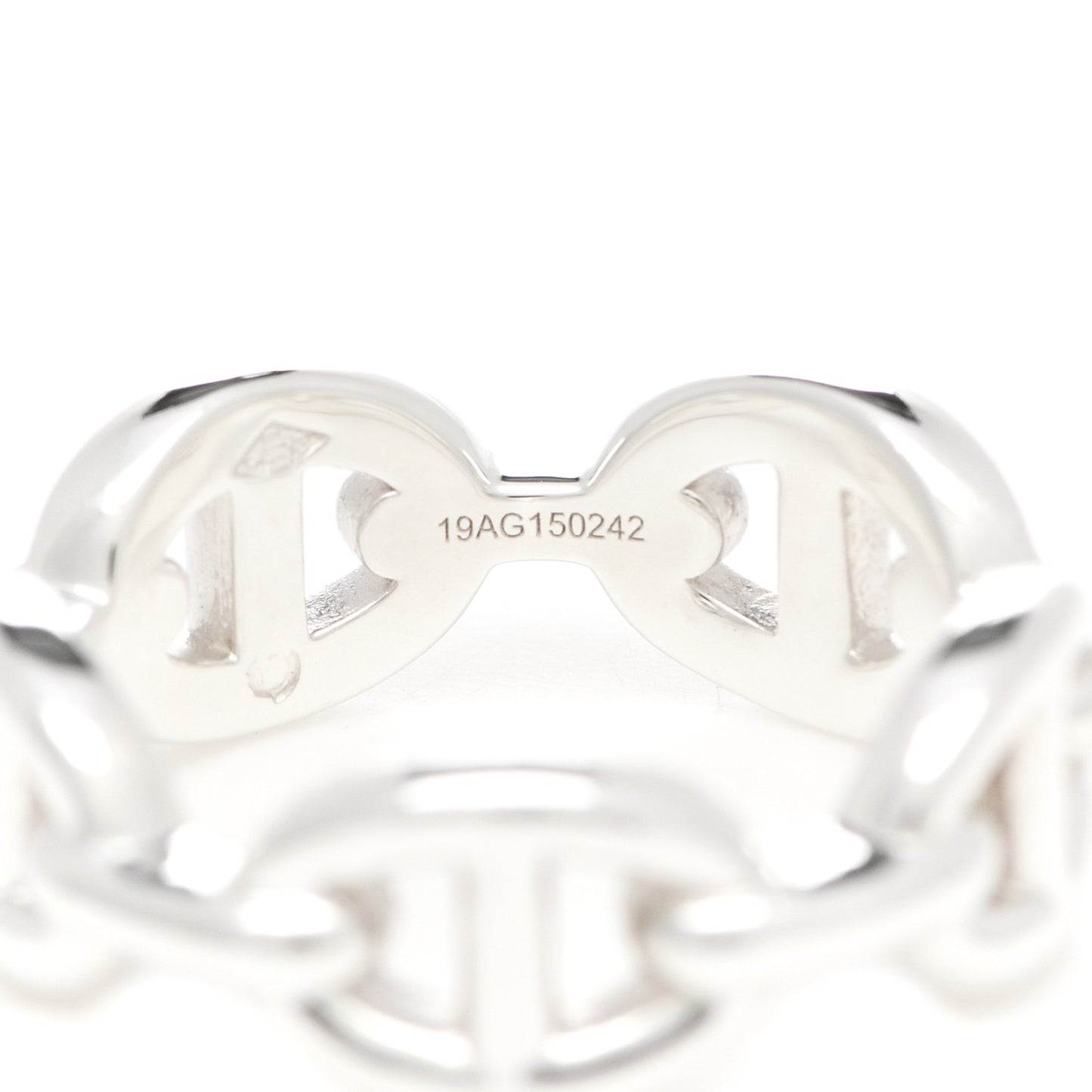 Sterling Silver PM Chaine d'Ancre Enchainee Band Ring 54 6.75