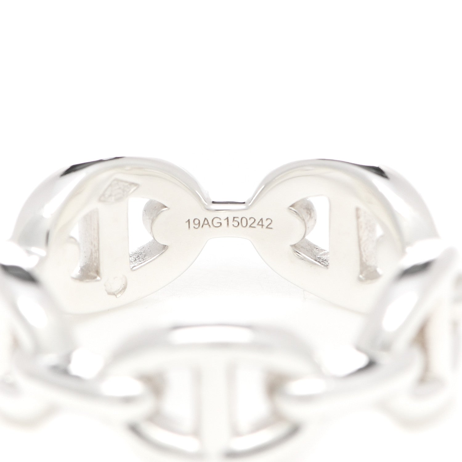 Hermes Sterling Silver PM Chaine d'Ancre Enchainee Band Ring 54 6.75 6 of 7