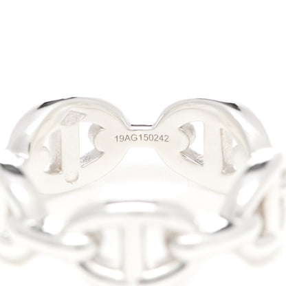 Hermes Sterling Silver PM Chaine d'Ancre Enchainee Band Ring 54 6.75 6 of 7
