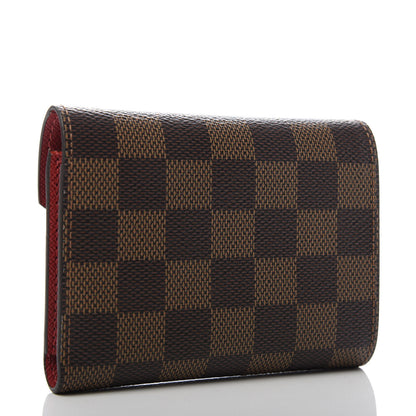 Louis Vuitton Damier Ebene Victorine Wallet Red 3 of 8