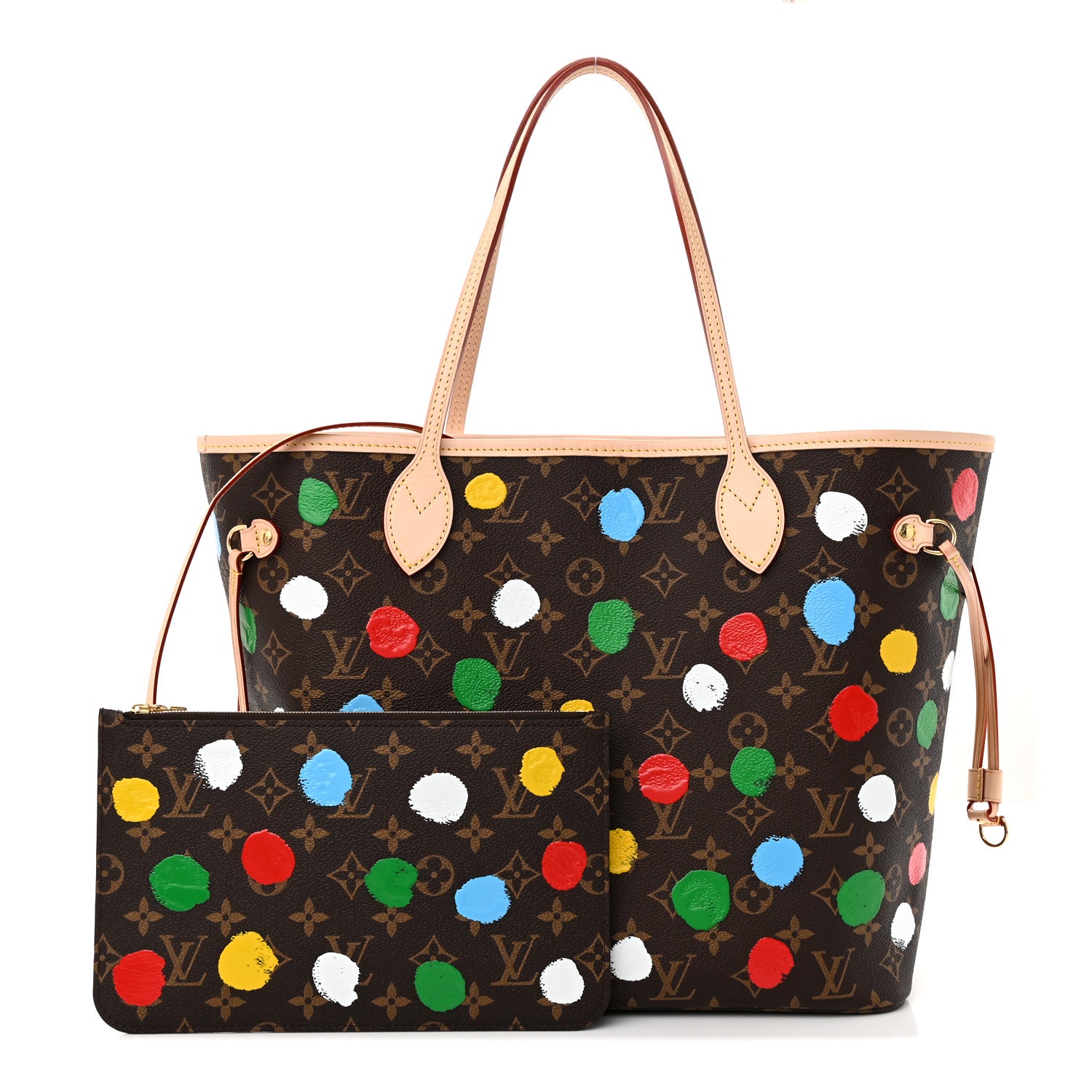 Louis Vuitton LV X YK Monogram Painted Dots Neverfull MM 1 of 9