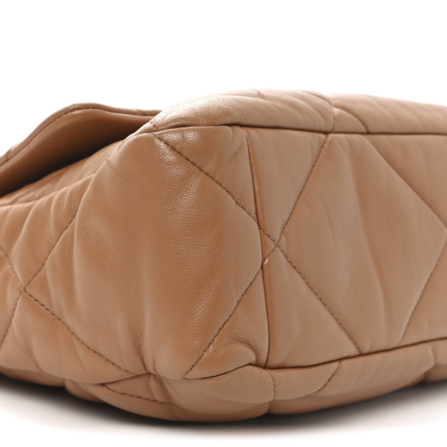 Lambskin Quilted Large Chanel 19 Flap Brown