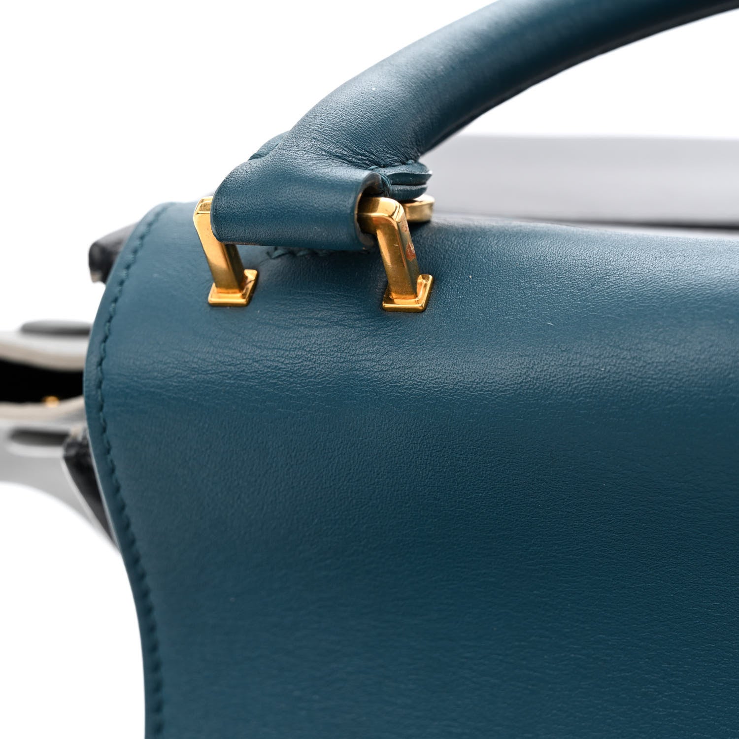 Celine Elephant Calfskin Small Tri-Color Trapeze Indigo 12 of 15
