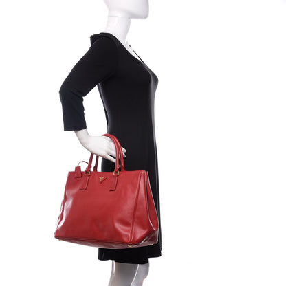 Prada Saffiano Lux Large Tote Fuoco 2 of 14