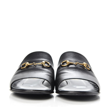 Gucci Malaga Kid Horsebit Slide Sandals 37.5 Black 2 of 11