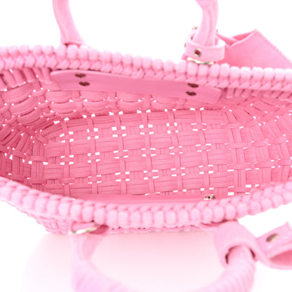 Balenciaga Washed Frayed Denim Braided XS Bistro Basket Pink 5 of 16