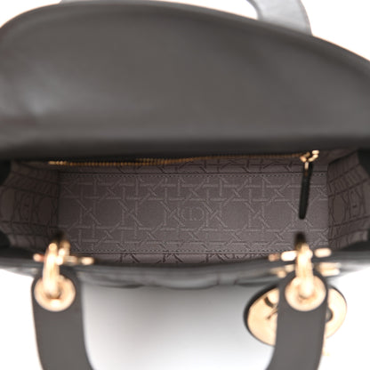 Christian Dior Lambskin Cannage Small Lucky Badges My Lady Dior Dark Grey 6 of 9