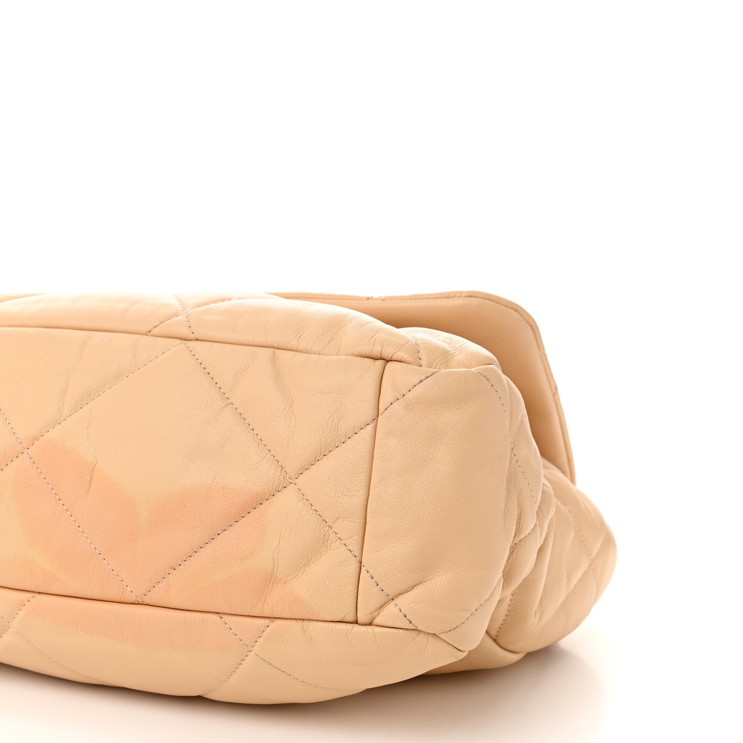 Chanel Goatskin Quilted Maxi Chanel 19 Flap Beige 10 of 14