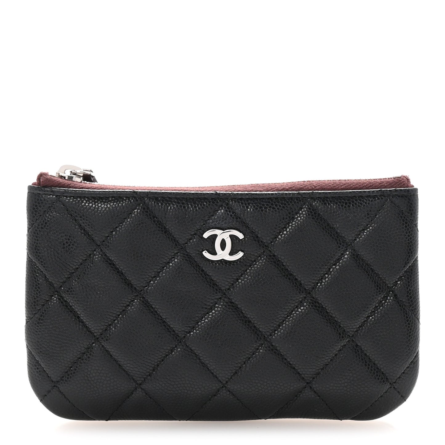 Caviar Quilted Small Cosmetic Case Black