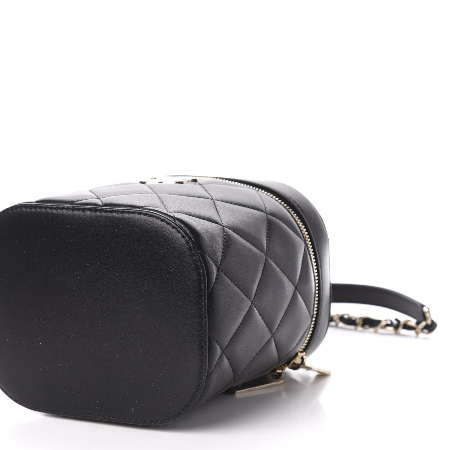 Lambskin Quilted Trendy Vanity Case Black