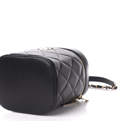 Chanel Lambskin Quilted Trendy Vanity Case Black 9 of 10