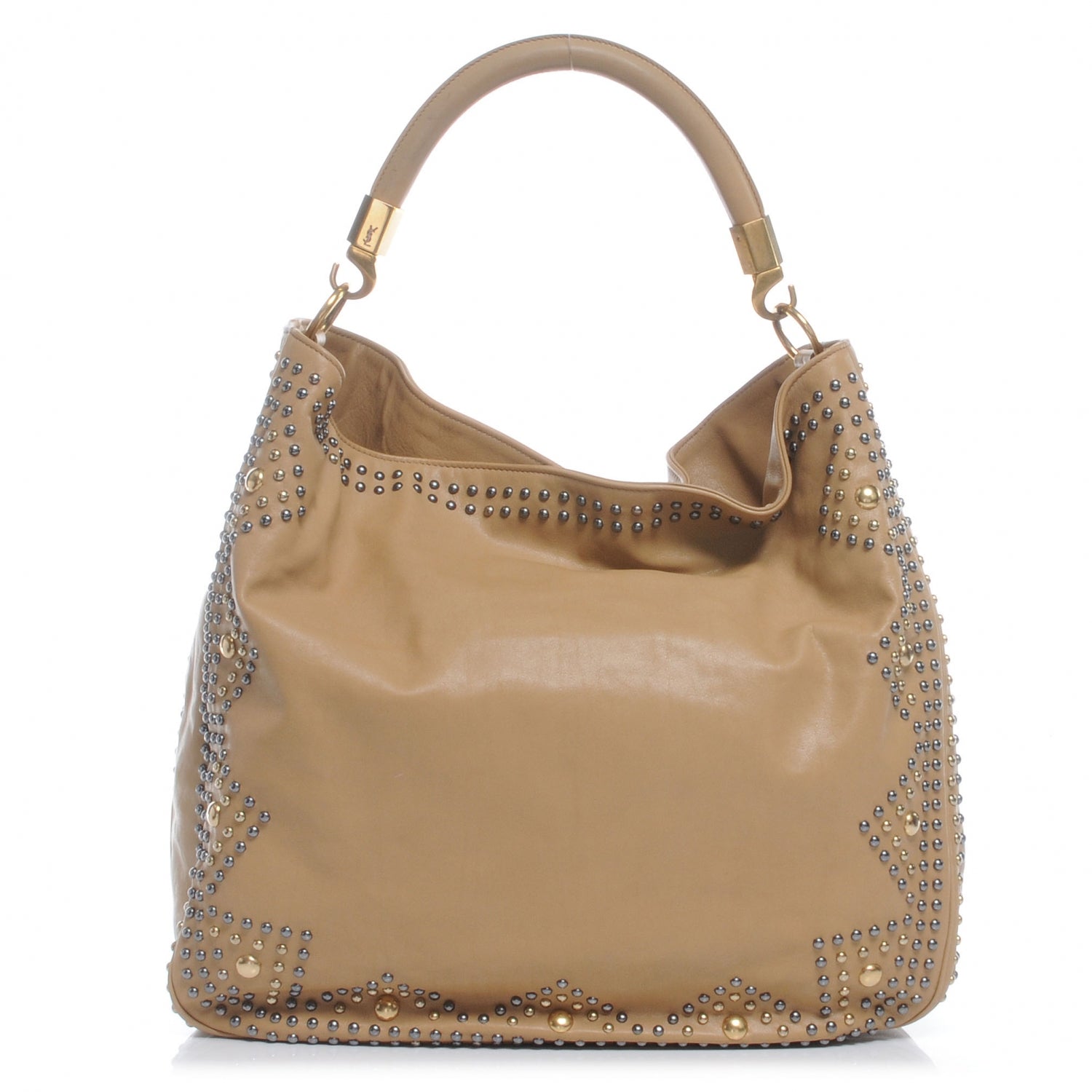 Saint Laurent Leather Rock Studded Roady Beige 1 of 7