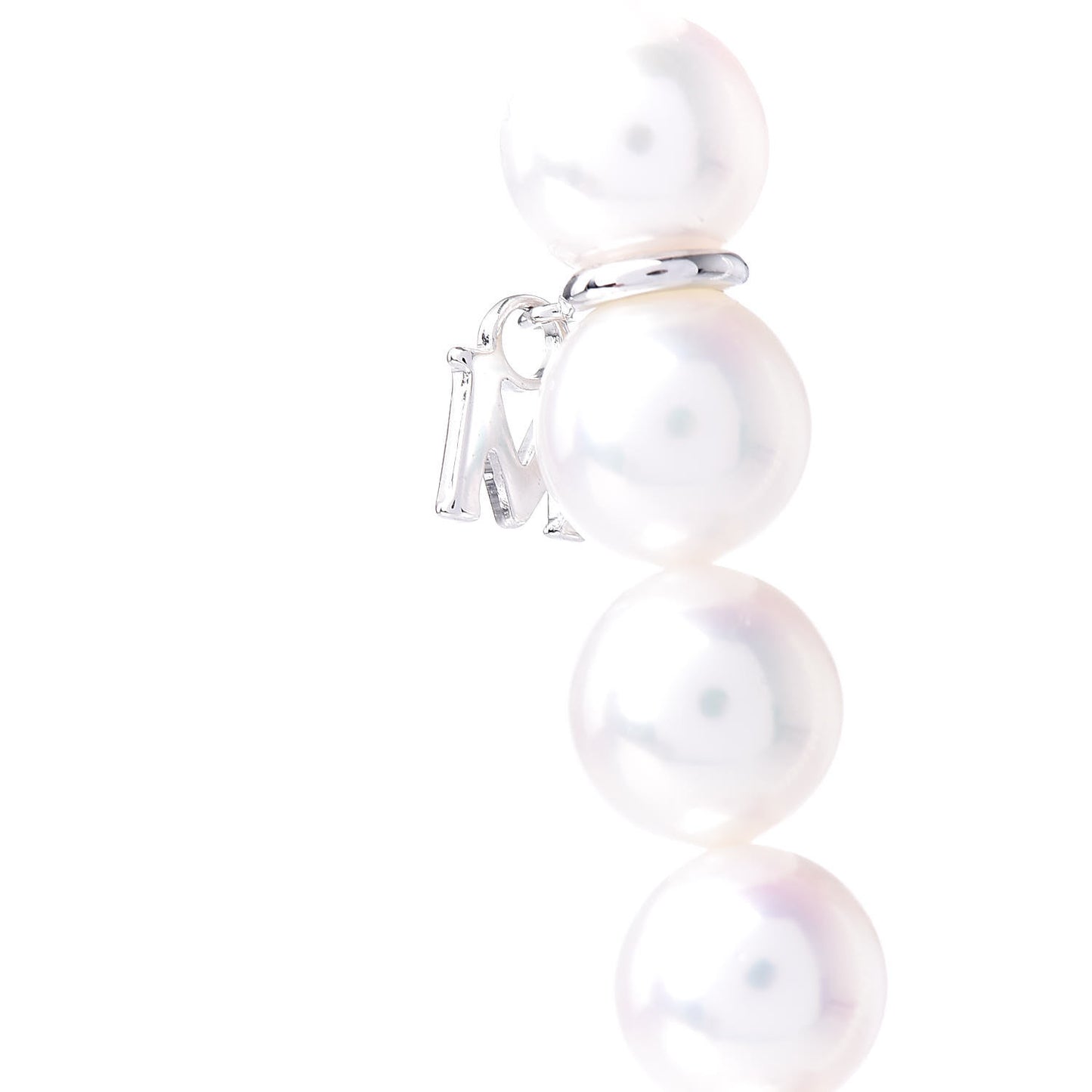 Sterling Silver 18K White Gold Akoya Pearl 7-7.5mm Strand Necklace Earring Set