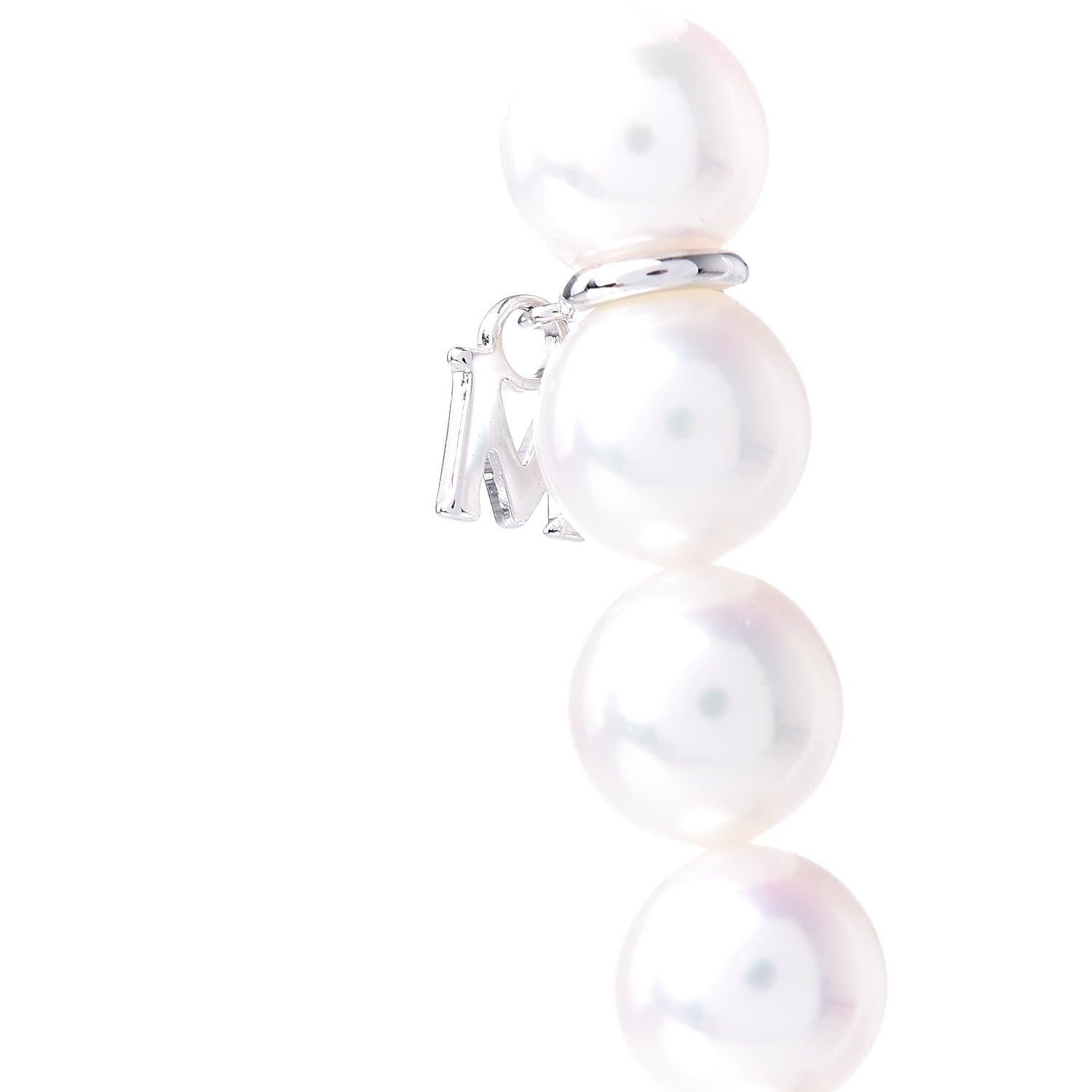 Mikimoto Sterling Silver 18K White Gold Akoya Pearl 7-7.5mm Strand Necklace Earring Set 4 of 7