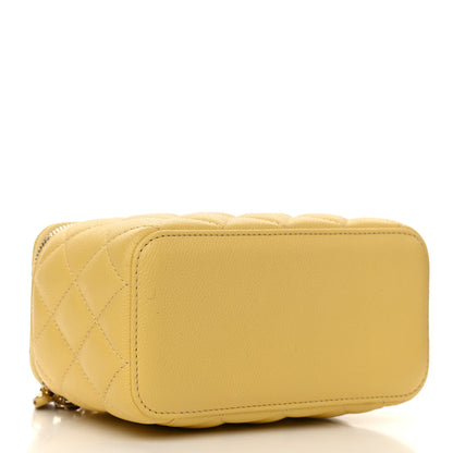 Chanel Caviar Quilted Small Tiny CC Vanity Case With Chain Yellow 4 of 11