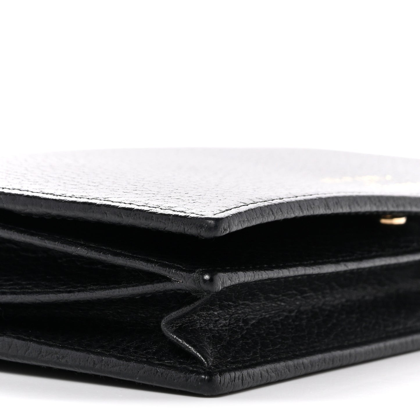 Dollar Calfskin Mini Swing Wallet Bag Black
