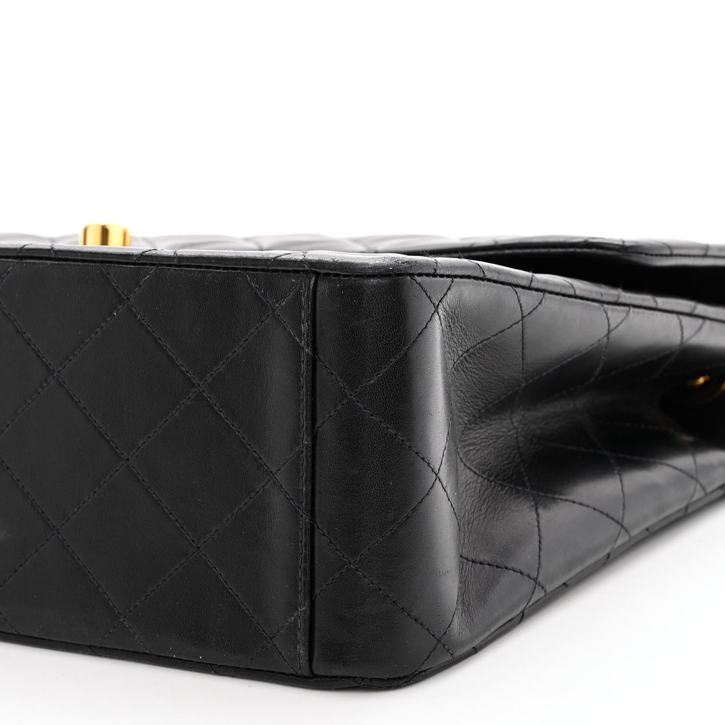 Lambskin Quilted XL Jumbo Single Flap Black