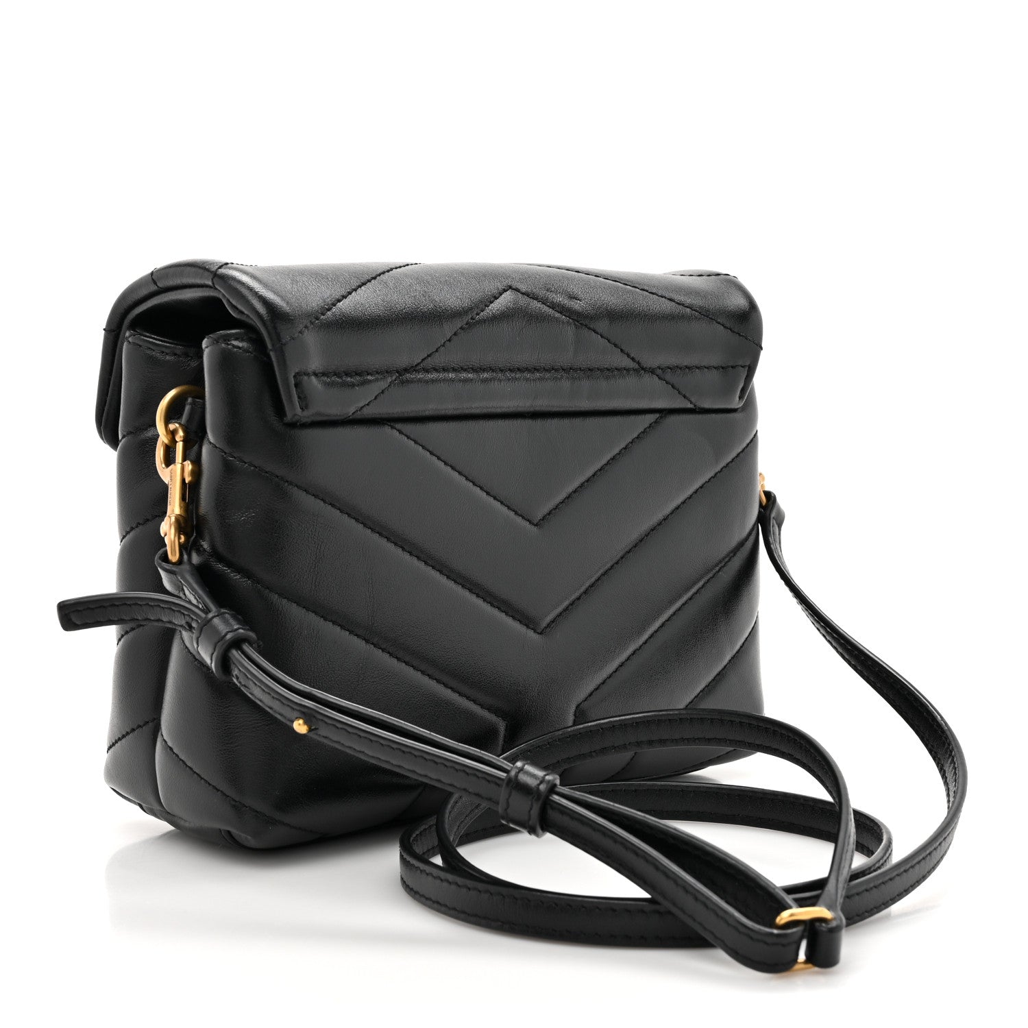 Saint Laurent Calfskin Y Quilted Monogram Toy Loulou Crossbody Bag Black 3 of 11