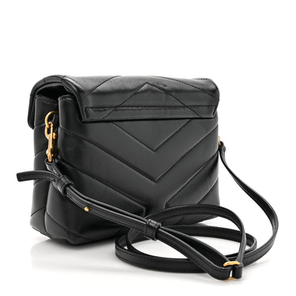 Saint Laurent Calfskin Y Quilted Monogram Toy Loulou Crossbody Bag Black 3 of 11