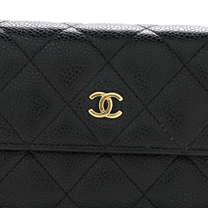 Chanel Caviar Quilted Large Gusset Flap Wallet Black 10 of 10