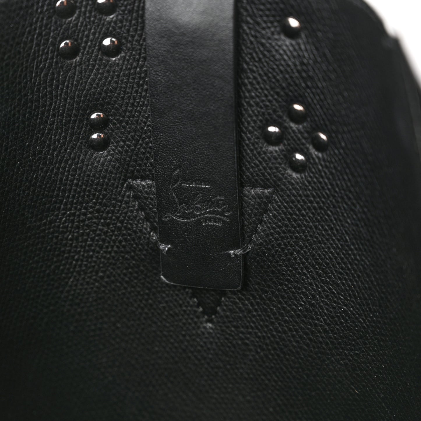 Calfskin Empire Spike Studded Mini Cabachic Bucket Bag Black
