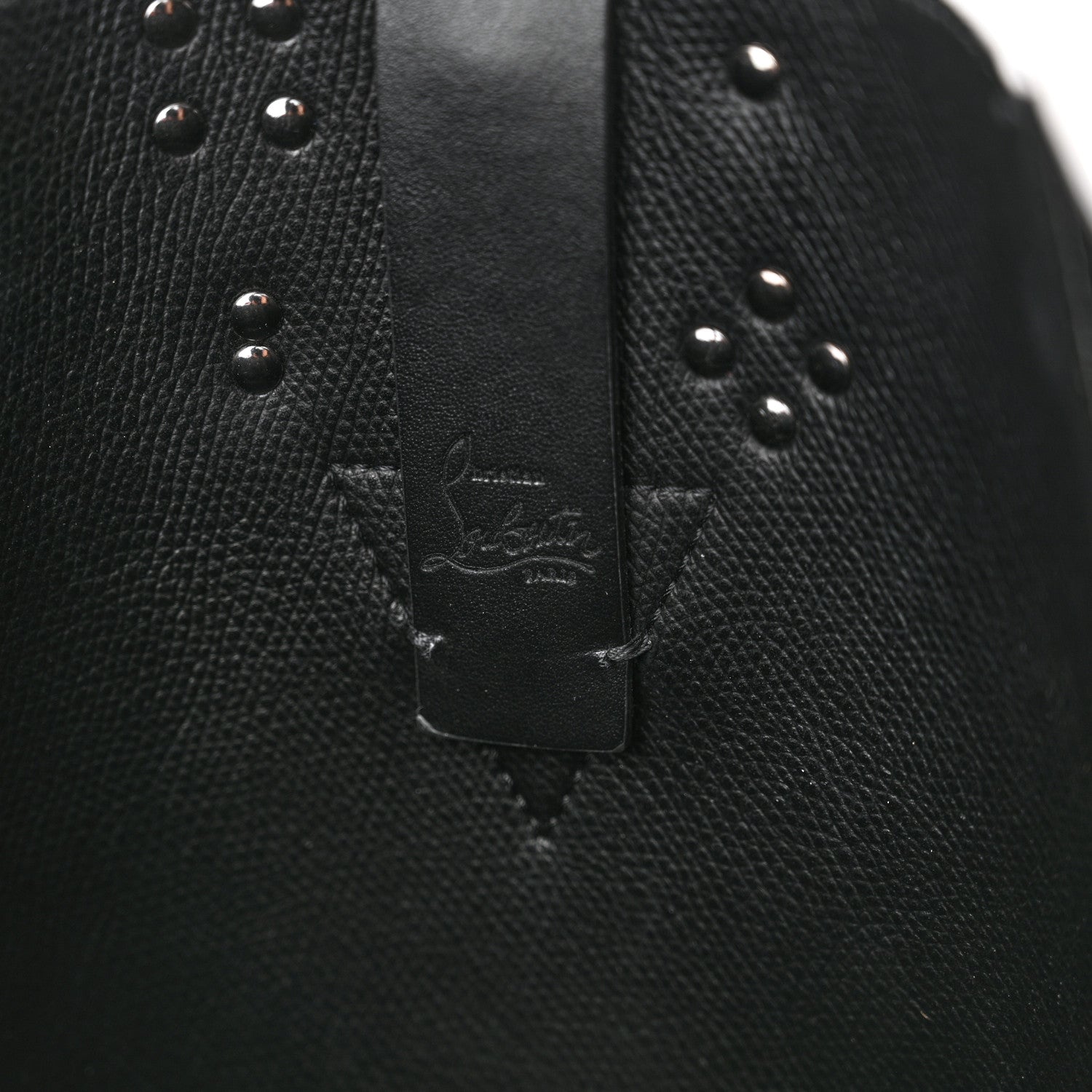 Christian Louboutin Calfskin Empire Spike Studded Mini Cabachic Bucket Bag Black 6 of 13