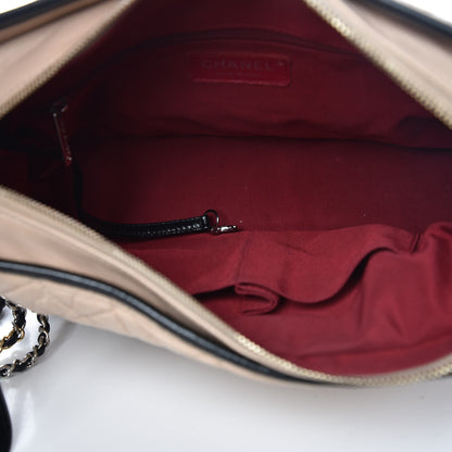 Chanel Aged Calfskin Quilted Medium Gabrielle Hobo Beige Black 5 of 15