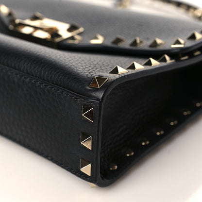 Valentino Garavani Pebbled Calfskin Medium Rockstud Flip Lock Crossbody Bag Black 8 of 8