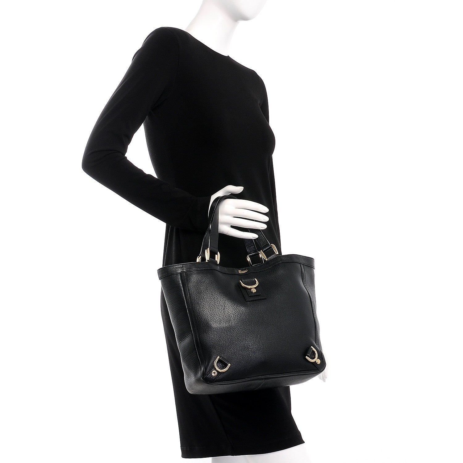 Gucci Calfskin Abbey Tote Black 2 of 14