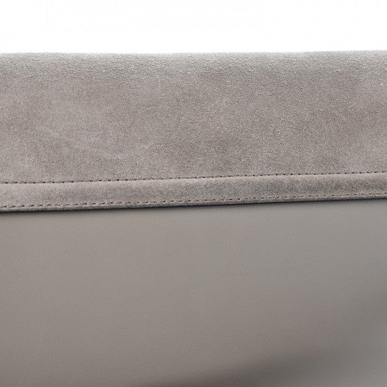 Suede Calfskin Small Faye Shoulder Bag Motty Grey
