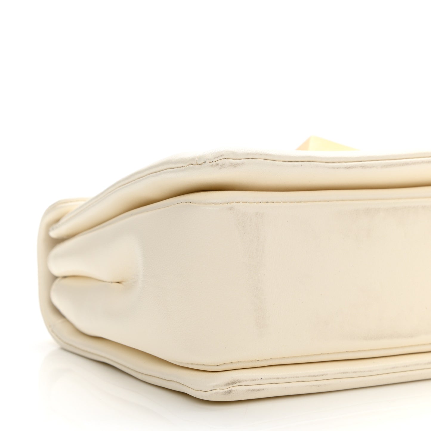 Nappa One Stud Chain Clutch Ivory