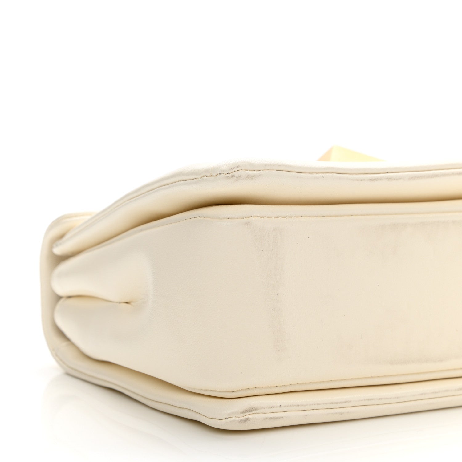 Valentino Garavani Nappa One Stud Chain Clutch Ivory 7 of 8