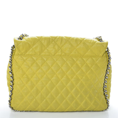 Chanel Washed Lambskin Quilted Maxi Chain Around Flap Yellow 15 of 18