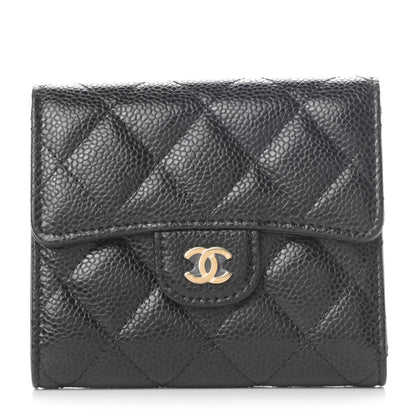 Chanel Caviar Quilted Compact Flap Wallet Black 1 of 9