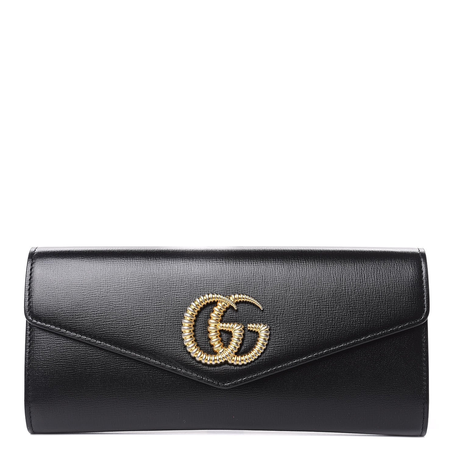 Gucci Calfskin Torchon GG Broadway Envelope Clutch Black 1 of 8