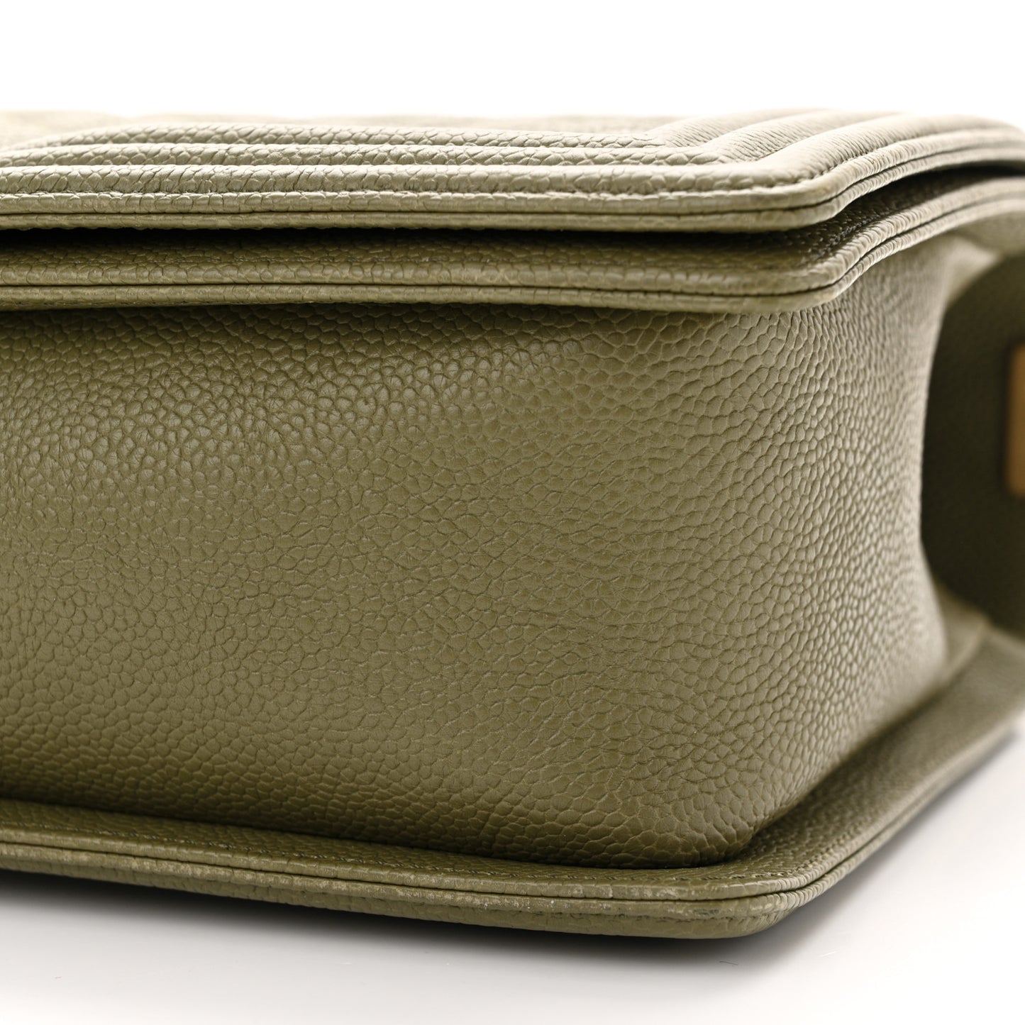 Caviar Quilted New Medium Boy Flap Khaki