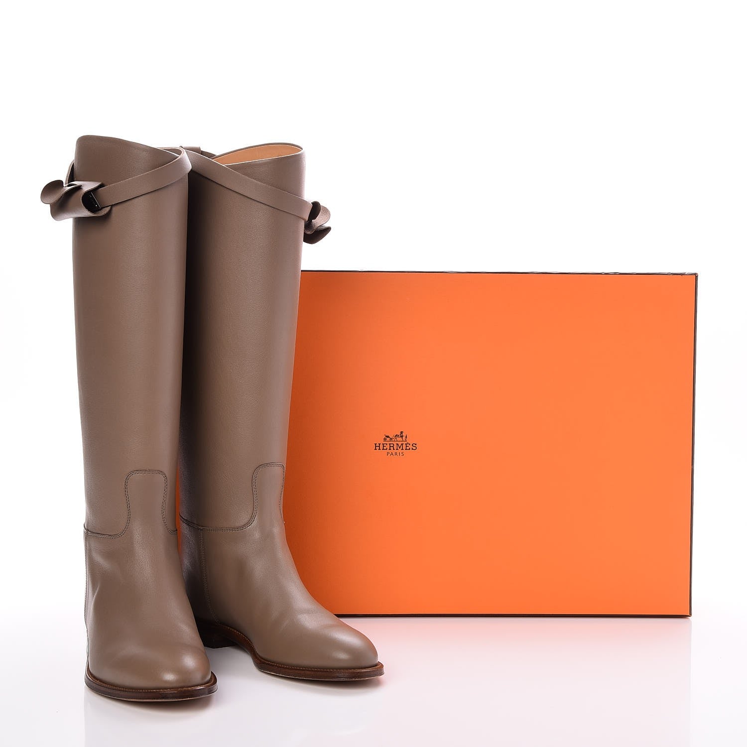 Hermes Swift Kelly Jumping Boots 38.5 Etoupe 9 of 9