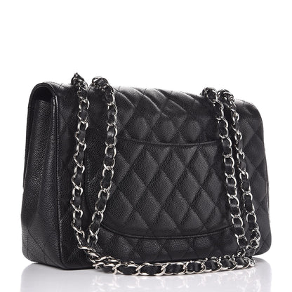 Chanel Caviar Quilted Jumbo Single Flap Black 4 of 11