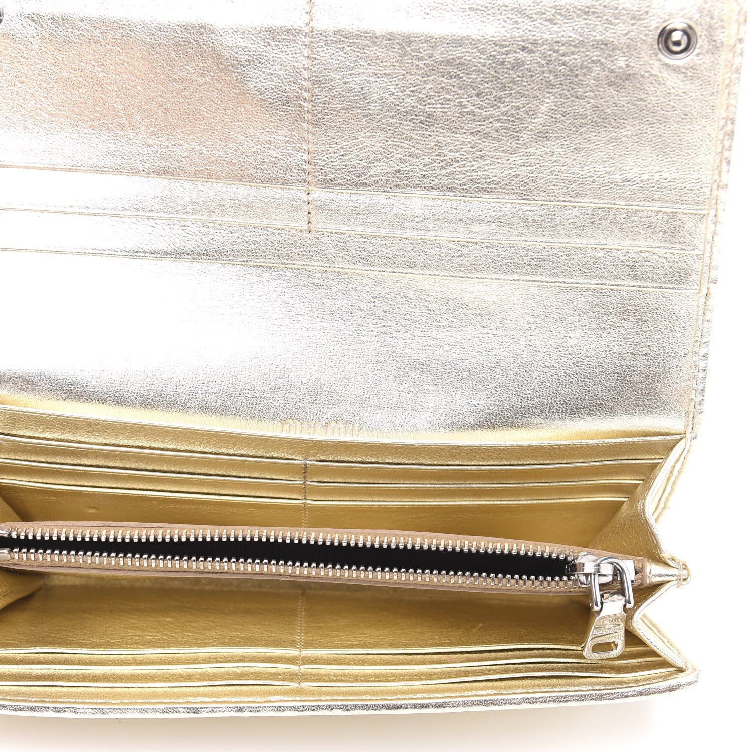 Miu Miu Metallic Nappa Matelasse Crystal Clutch Pyrite 5 of 8