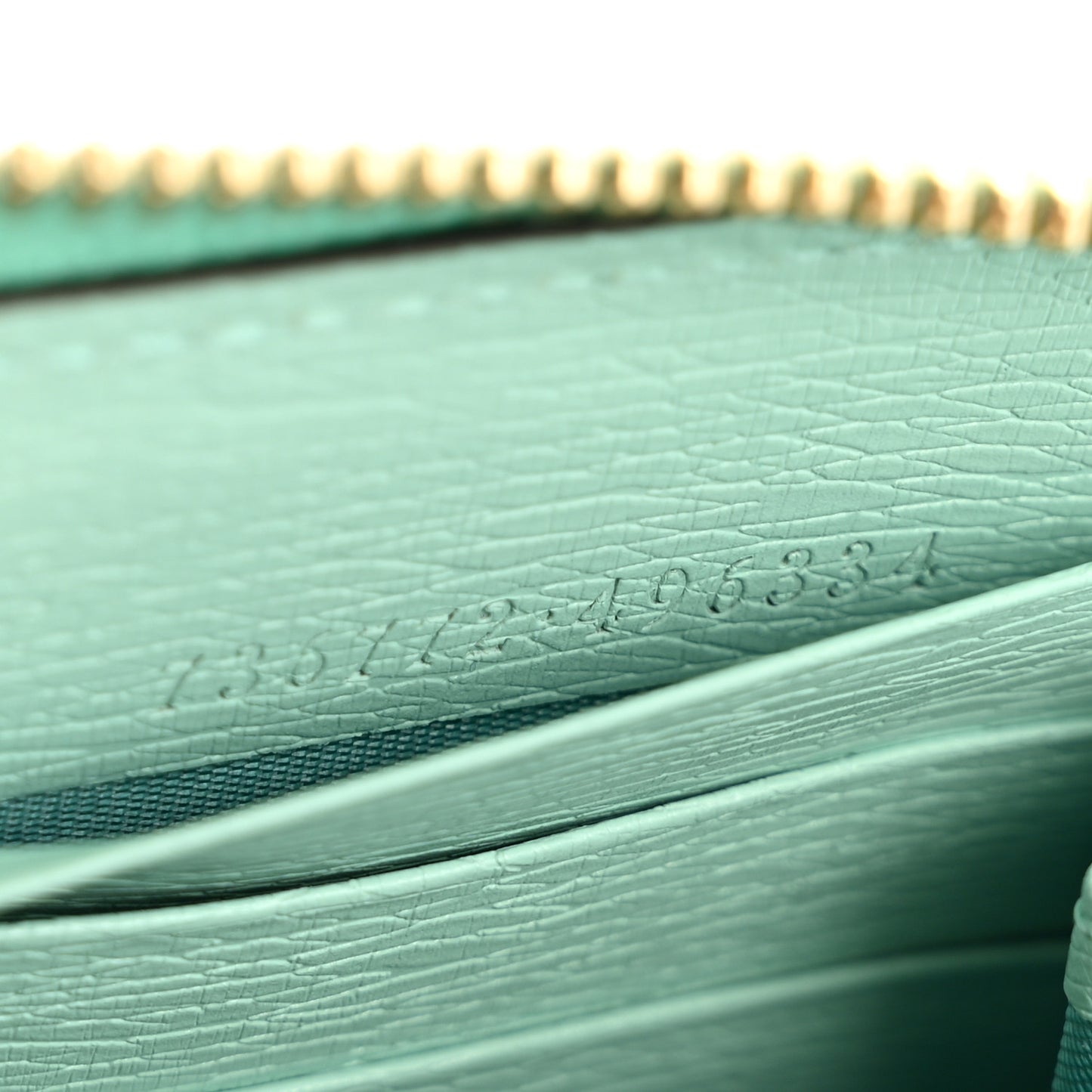 X PIKARAR Textured Dollar Calfskin Animal Print Zip Around Wallet Green