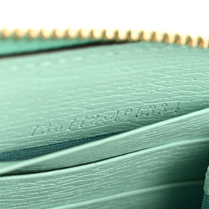 Gucci X PIKARAR Textured Dollar Calfskin Animal Print Zip Around Wallet Green 7 of 10