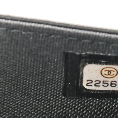Chanel Calfskin Caviar Chevron Quilted Mixed Boy Wallet On Chain WOC Black 6 of 12