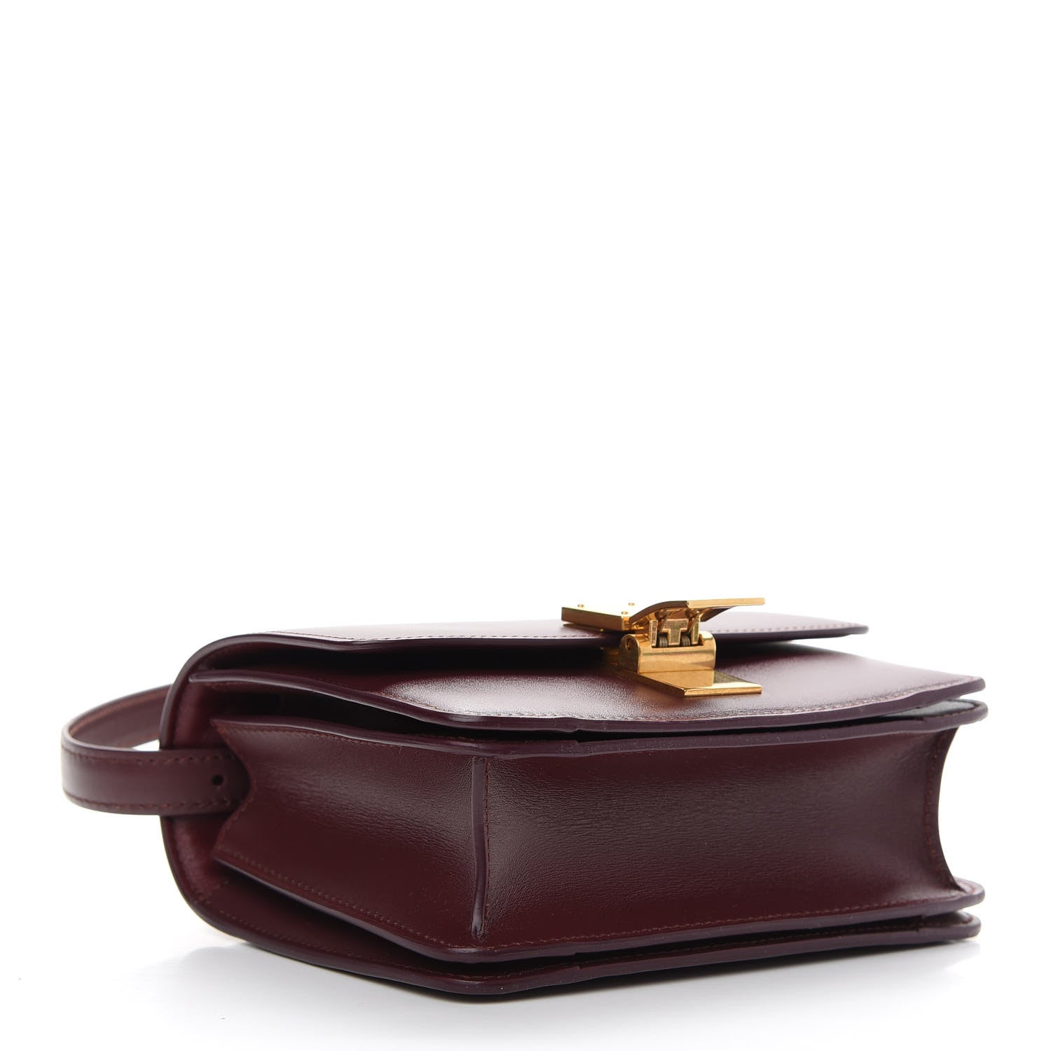 Celine Box Calfskin Small Classic Box Flap Bag Burgundy 4 of 9