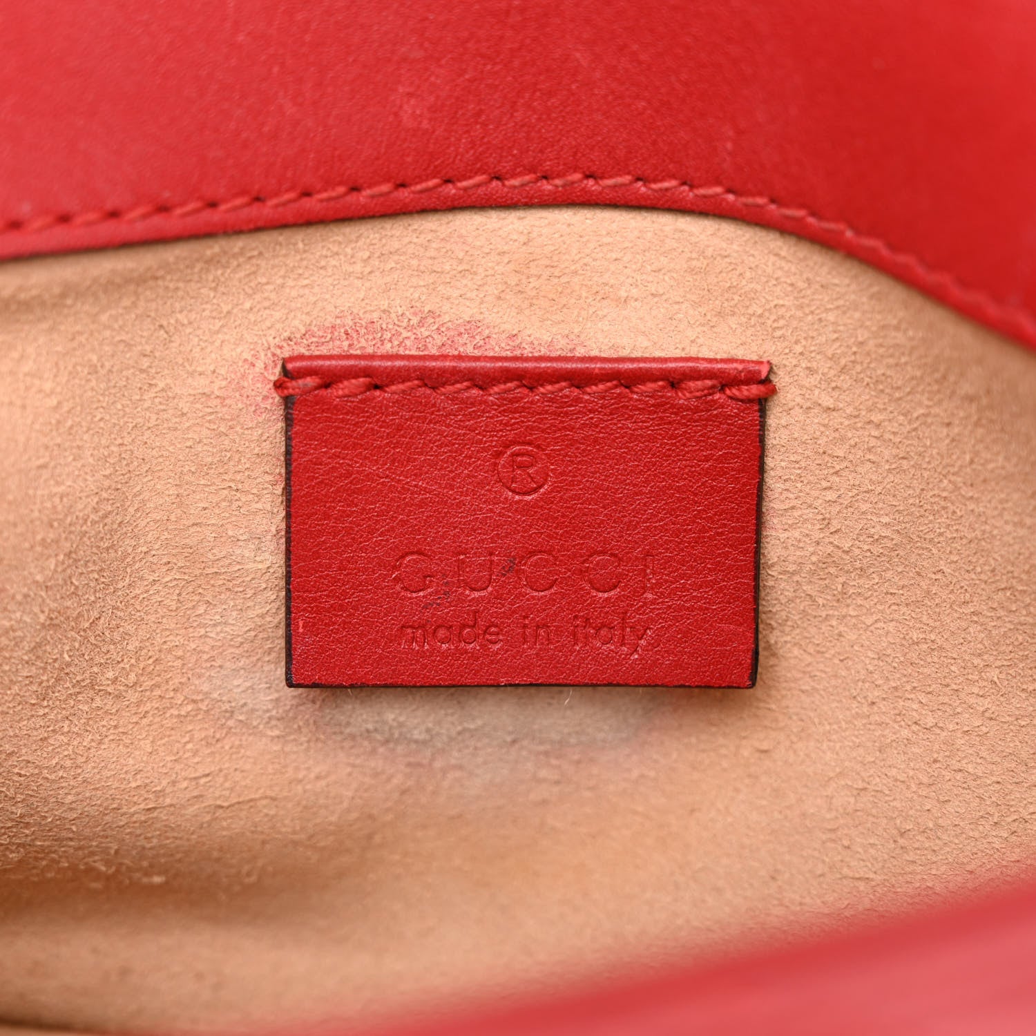 Gucci Calfskin Matelasse Super Mini GG Marmont Shoulder Bag Hibiscus Red 6 of 10