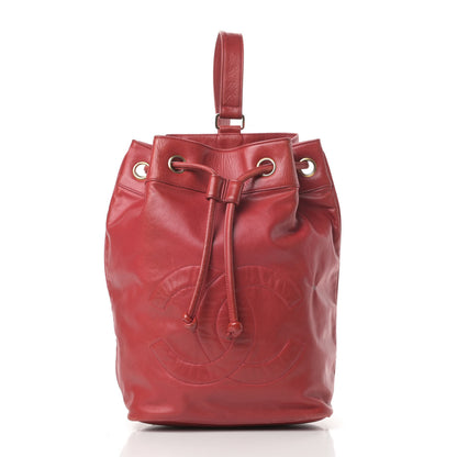 Chanel Lambskin CC Drawstring Backpack Red 3 of 18