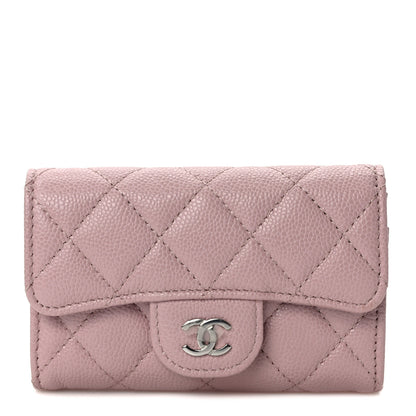Chanel Caviar Quilted Flap Card Holder Wallet Light Pink 1 of 9