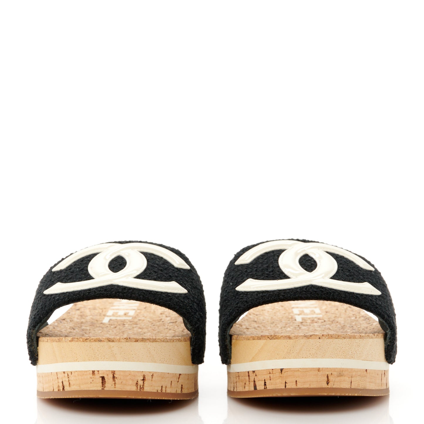 Tweed Cork CC Mule Sandal 37 Black