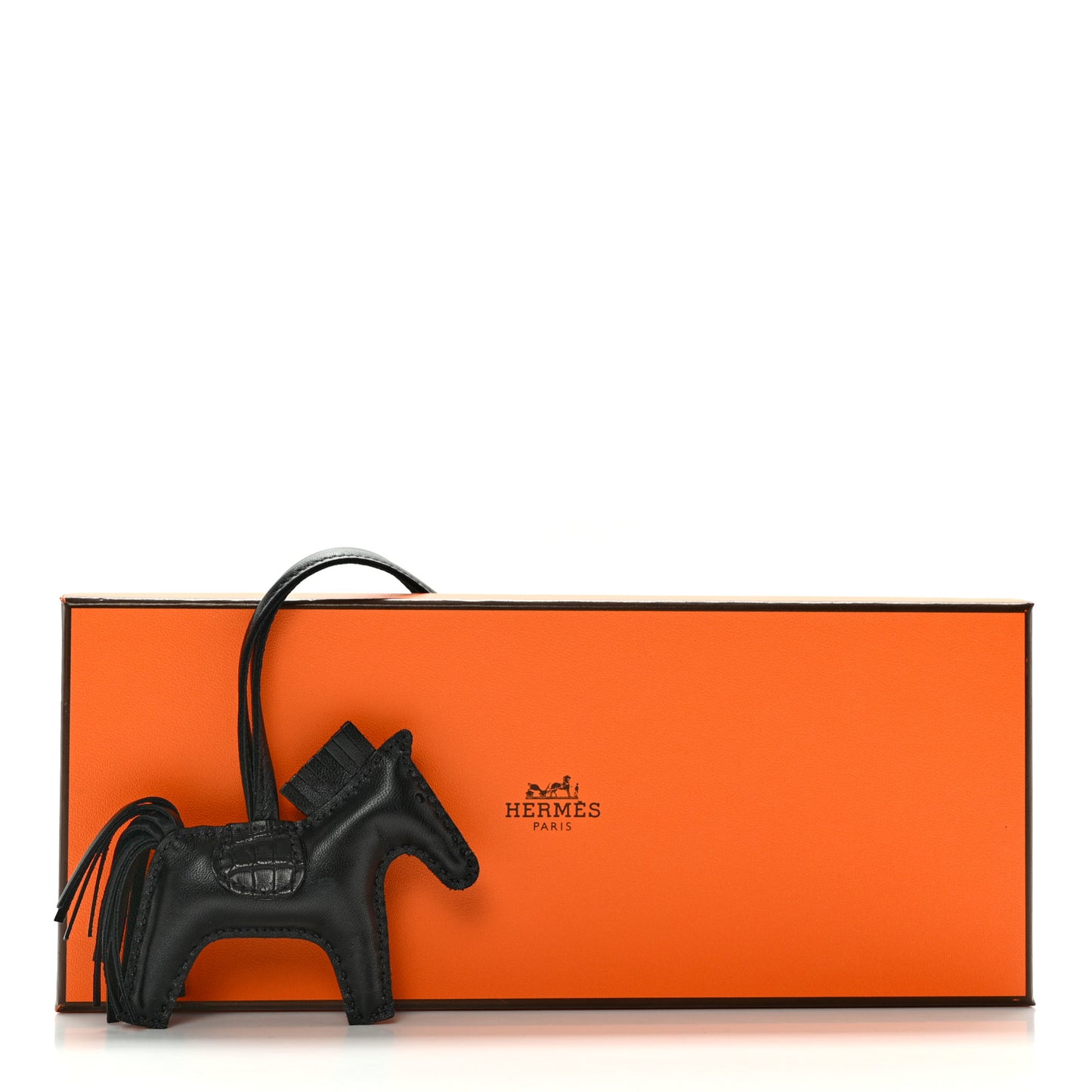 Milo Lambskin Matte Alligator Touch Grigri Rodeo Horse Bag Charm PM So Black