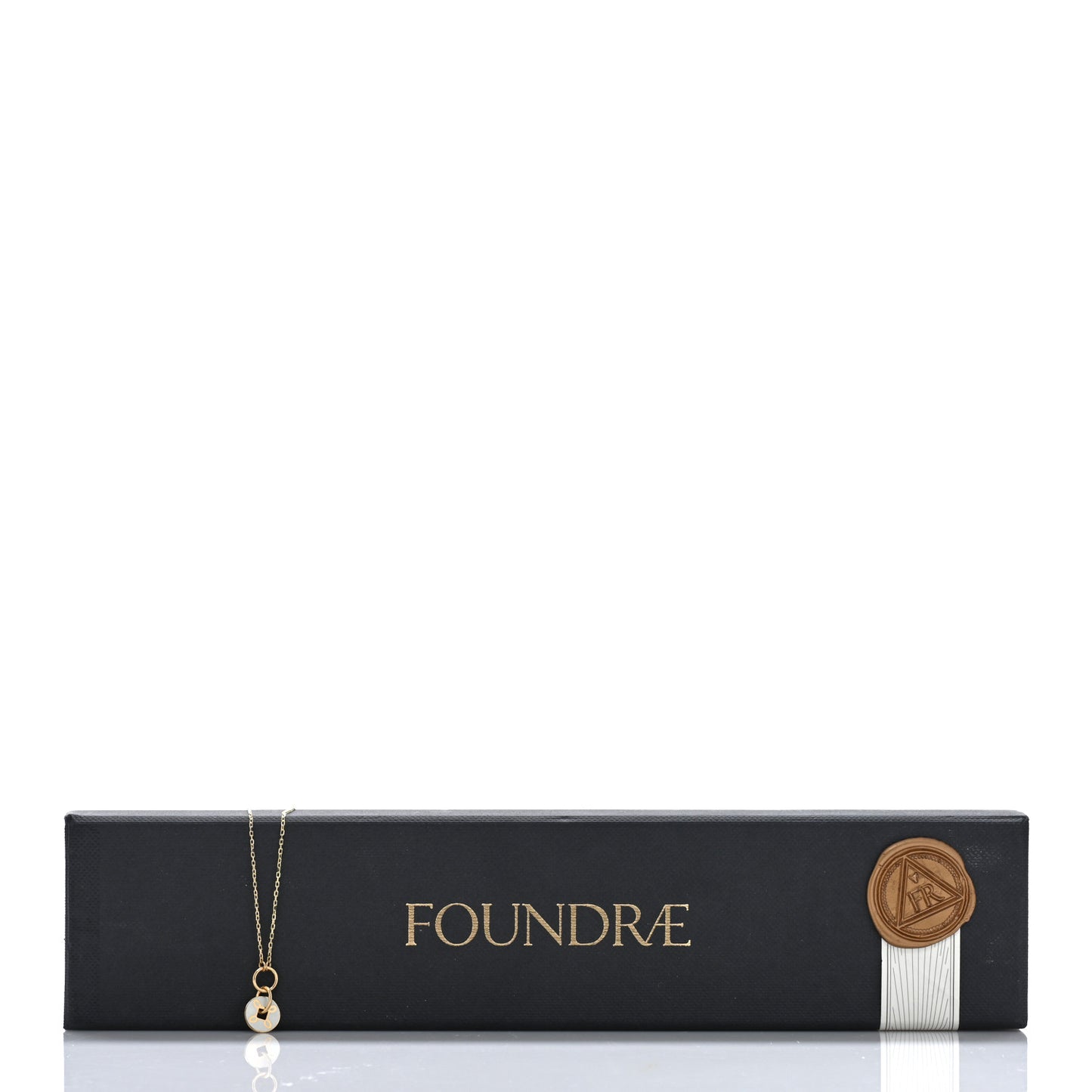 18K Yellow Gold Enamel Petite Champleve True Love Knot Necklace White White
