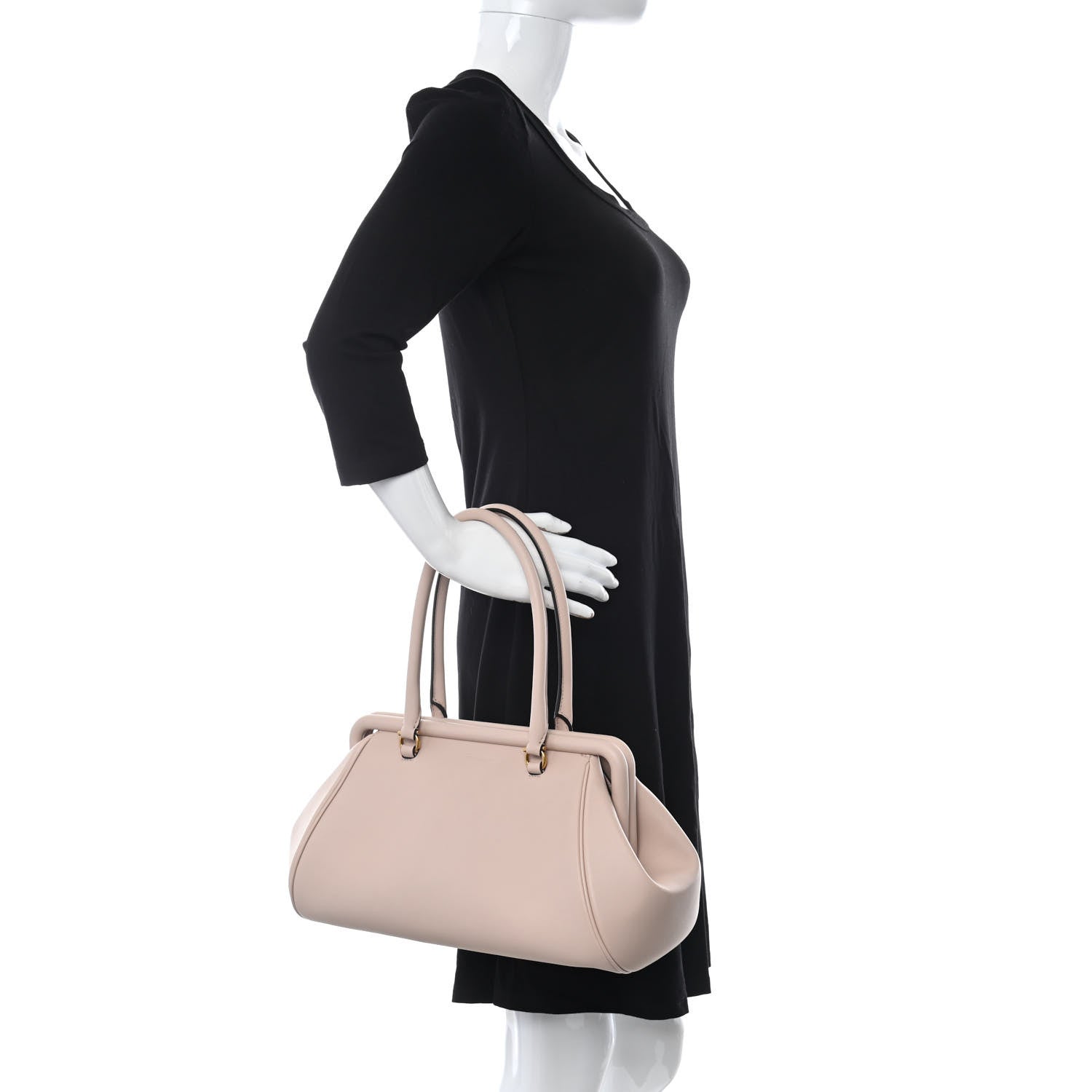 Salvatore Ferragamo Calfskin Frame Satchel Light Pink 2 of 10